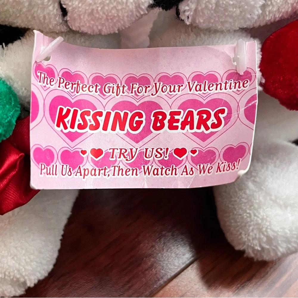 Kissing Bears Plush Set with Red Heart and Rose